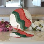 - Supla2li-8182-Gorsel3 - Realhomes Realhomes Renkli Zeminli Geometrik Desenli Dijital Baskılı Modern 2'li Yuvarlak Servis Altlığı - Supla Realhomes