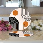 Realhomes Renkli Zeminli Geometrik Desenli Dijital Baskılı Modern 2'li Yuvarlak Servis Altlığı - Supla Realhomes