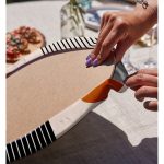 Realhomes Renkli Zeminli Geometrik Desenli Dijital Baskılı Modern 2'li Yuvarlak Servis Altlığı - Supla Realhomes