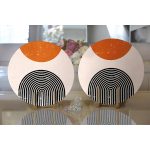 - Supla2li-8187-Gorsel2 - Realhomes Realhomes Renkli Zeminli Geometrik Desenli Dijital Baskılı Modern 2'li Yuvarlak Servis Altlığı - Supla Realhomes