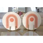 - Supla2li-8189-Gorsel2 - Realhomes Realhomes Renkli Zeminli Geometrik Desenli Dijital Baskılı Modern 2'li Yuvarlak Servis Altlığı - Supla Realhomes