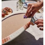 - Supla2li-8189-Gorsel4 - Realhomes Realhomes Renkli Zeminli Geometrik Desenli Dijital Baskılı Modern 2'li Yuvarlak Servis Altlığı - Supla Realhomes