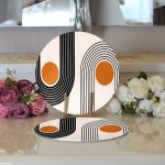 - Supla2li-8190-Gorsel3 - Realhomes Realhomes Renkli Zeminli Geometrik Desenli Dijital Baskılı Modern 2'li Yuvarlak Servis Altlığı - Supla Realhomes