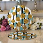 - Supla2li-8204-Gorsel1 - Realhomes Realhomes Beyaz Zeminli Renkli Puantiyeli Dijital Baskılı Modern 2'li Yuvarlak Servis Altlığı - Supla Realhomes