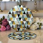 - Supla2li-8226-Gorsel1 - Realhomes Realhomes Pastel Zemin Üzerinde Gold Detaylı Geometrik Desenli 2'li Yuvarlak Servis Altlığı - Supla Realhomes