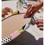 Realhomes Beyaz Zemin Üzerinde Renkli Geometrik Desenli Dijital Baskılı Modern 2'li Yuvarlak Servis Altlığı - Supla Realhomes