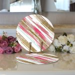 - Supla2li-8229-Gorsel3 - Realhomes Realhomes Beyaz Zemin Üzerinde Renkli Soyut Desenli 2'li Yuvarlak Servis Altlığı - Supla Realhomes