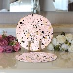 - Supla2li-8230-Gorsel3 - Realhomes Realhomes Renkli Zemin Üzerinde Gold Detaylı Siyah Puantiyeli 2'li Yuvarlak Servis Altlığı - Supla Realhomes