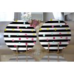 - Supla2li-8232-Gorsel2 - Realhomes Realhomes Beyaz Zemin Üzerinde Yatay Çizgili Renkli Puantiyeli 2'li Yuvarlak Servis Altlığı - Supla Realhomes