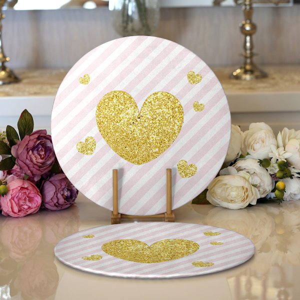 Realhomes Beatiful Cactus Dijital Baskılı Modern 2'li Yuvarlak Servis Altlığı - Supla Realhomes