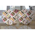 - Supla2li-8253-Gorsel2 - Realhomes  Realhomes Beyaz Zemin Üzerinde Renkli Geometrik Desenli Dijital Baskılı Modern 2'li Yuvarlak Servis Altlığı - Supla Realhomes