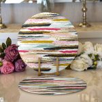 - Supla2li-8254-Gorsel1 - Realhomes Realhomes Beyaz Zemin Üzerinde Renkli Yatay Çizgili 2'li Yuvarlak Servis Altlığı - Supla Realhomes