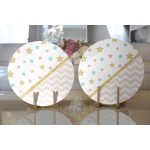 - Supla2li-8258-Gorsel2 - Realhomes Realhomes Renkli Zeminli Geometrik Desenli Dijital Baskılı Modern 2'li Yuvarlak Servis Altlığı - Supla Realhomes