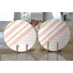 - Supla2li-8260-Gorsel2 - Realhomes Realhomes Renkli Zemin Üzerinde Gold Detaylı Geometrik Çizimli 2'li Yuvarlak Servis Altlığı - Supla Realhomes