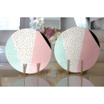 - Supla2li-8275-Gorsel2 - Realhomes Realhomes Beyaz Zemin Üzerinde Renkli Geometrik Desenli Dijital Baskılı Modern 2'li Yuvarlak Servis Altlığı - Supla Realhomes