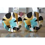 Realhomes Beyaz Zemin Üzerinde Gold Detaylı Geometrik Desenli 2'li Yuvarlak Servis Altlığı - Supla Realhomes