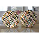 Realhomes Beyaz Zemin Üzerinde Renkli Geometrik Çizgili Dijital Baskılı Modern 2'li Yuvarlak Servis Altlığı - Supla Realhomes