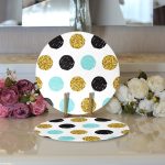 - Supla2li-8279-Gorsel3 - Realhomes Realhomes Beyaz Zeminli Renkli Puantiyeli Dijital Baskılı Modern 2'li Yuvarlak Servis Altlığı - Supla Realhomes