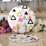 - Supla2li-8293-Gorsel1 - Realhomes Realhomes Beyaz Zemin Üzerinde Renkli Geometrik Desenli Dijital Baskılı Modern 2'li Yuvarlak Servis Altlığı - Supla Realhomes