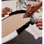 Realhomes Siyah Beyaz Zeminli Çiçek Desenli Dijital Baskılı Modern 2'li Yuvarlak Servis Altlığı - Supla Realhomes