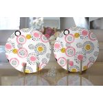 - Supla2li-8298-Gorsel2 - Realhomes Realhomes Beyaz Zemin Üzerinde Gold Detaylı Renkli Puantiye Desenli 2'li Yuvarlak Servis Altlığı - Supla Realhomes