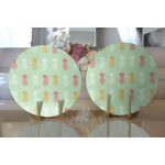 - Supla2li-8306-Gorsel2 - Realhomes Realhomes Pastel Zemin Üzerinde Ananas Desenli Dijital Baskılı Modern 2'li Yuvarlak Servis Altlığı - Supla Realhomes