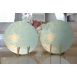 Realhomes Renkli Zeminli Soyut Mermer Desenli Dijital Baskılı Modern 2'li Yuvarlak Servis Altlığı - Supla Realhomes