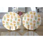 Realhomes Beyaz Zemin Üzerinde Gold Detaylı Hediye Paketi Desenli 2'li Yuvarlak Servis Altlığı - Supla Realhomes