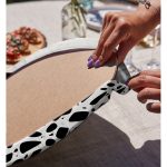 Realhomes Renkli Zeminli Siyah Puantiye Desenli Dijital Baskılı Modern 2'li Yuvarlak Servis Altlığı - Supla Realhomes