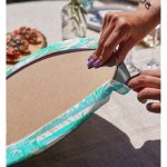 - Supla2li-8322-Gorsel4 - Realhomes Realhomes Beyaz Zeminli Renkli Yaprak Desenli Dijital Baskılı Modern 2'li Yuvarlak Servis Altlığı - Supla Realhomes