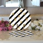 - Supla2li-8327-Gorsel3 - Realhomes Realhomes Beyaz Zemin Üzerinde Gold Detaylı Kartanesi Desenli 2'li Yuvarlak Servis Altlığı - Supla Realhomes