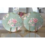 - Supla2li-8345-Gorsel2 - Realhomes Realhomes Renkli Zemin Üzerinde Gül Desenli Dijital Baskılı Modern 2'li Yuvarlak Servis Altlığı - Supla Realhomes