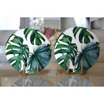 Realhomes Yaprak Desen Dijital Baskılı Modern 2'li Yuvarlak Servis Altlığı - Supla Realhomes