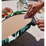 Realhomes Yaprak Desen Dijital Baskılı Modern 2'li Yuvarlak Servis Altlığı - Supla Realhomes