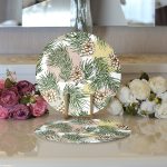 - Supla2li-8360-Gorsel3 - Realhomes Realhomes Beyaz Zemin Üzerinde Renkli Puantiyeli Sonbahar Yapraklı 2'li Yuvarlak Servis Altlığı - Supla Realhomes