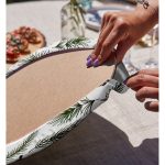 - Supla2li-8364-Gorsel4 - Realhomes  Realhomes Beyaz Zeminli Renkli Kozalak Desenli Dijital Baskılı Modern 2'li Yuvarlak Servis Altlığı - Supla Realhomes