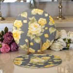 - Supla2li-8365-Gorsel1 - Realhomes Realhomes Rengarenk Zemin Üzerinde Çiçek Desenli Dijital Baskılı Modern 2'li Yuvarlak Servis Altlığı - Supla Realhomes