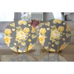 - Supla2li-8365-Gorsel2 - Realhomes Realhomes Rengarenk Zemin Üzerinde Çiçek Desenli Dijital Baskılı Modern 2'li Yuvarlak Servis Altlığı - Supla Realhomes