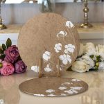 - Supla2li-8375-Gorsel1 - Realhomes  Realhomes Rengarenk Zemin Üzerinde Beyaz Çiçek Desenli 2'li Yuvarlak Servis Altlığı - Supla Realhomes