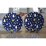 Realhomes Renkli Zeminli Çamağacı Desenli Dijital Baskılı Modern 2'li Yuvarlak Servis Altlığı - Supla Realhomes