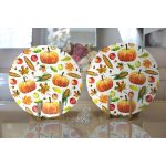 - Supla2li-8392-Gorsel2 - Realhomes Realhomes Beyaz Zemin Üzerinde Kabak Desenli Dijital Baskılı Modern 2'li Yuvarlak Servis Altlığı - Supla Realhomes