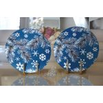 Realhomes Renkli Zeminli Kartanesi Desenli Dijital Baskılı Modern 2'li Yuvarlak Servis Altlığı - Supla Realhomes