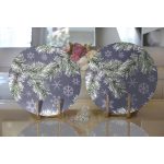 Realhomes Renkli Zeminli Kartanesi Desenli Dijital Baskılı Modern 2'li Yuvarlak Servis Altlığı - Supla Realhomes