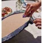 Realhomes Renkli Zeminli Kartanesi Desenli Dijital Baskılı Modern 2'li Yuvarlak Servis Altlığı - Supla Realhomes