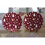 Realhomes Renkli Zeminli Çamağacı Desenli Dijital Baskılı Modern 2'li Yuvarlak Servis Altlığı - Supla Realhomes