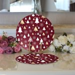 Realhomes Renkli Zeminli Çamağacı Desenli Dijital Baskılı Modern 2'li Yuvarlak Servis Altlığı - Supla Realhomes