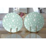 Realhomes Renkli Zeminli Çamağacı Desenli Dijital Baskılı Modern 2'li Yuvarlak Servis Altlığı - Supla Realhomes