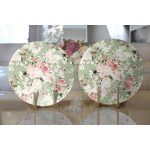 - Supla2li-8422-Gorsel2 - Realhomes  Realhomes Rengarenk Zemin Üzerinde Beyaz Çiçek Desenli 2'li Yuvarlak Servis Altlığı - Supla Realhomes