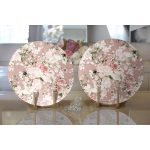 Realhomes Rengarenk Zemin Üzerinde Beyaz Çiçek Desenli 2'li Yuvarlak Servis Altlığı - Supla Realhomes