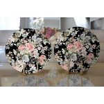 Realhomes Rengarenk Zemin Üzerinde Çiçek Desenli Dijital Baskılı Modern 2'li Yuvarlak Servis Altlığı - Supla Realhomes